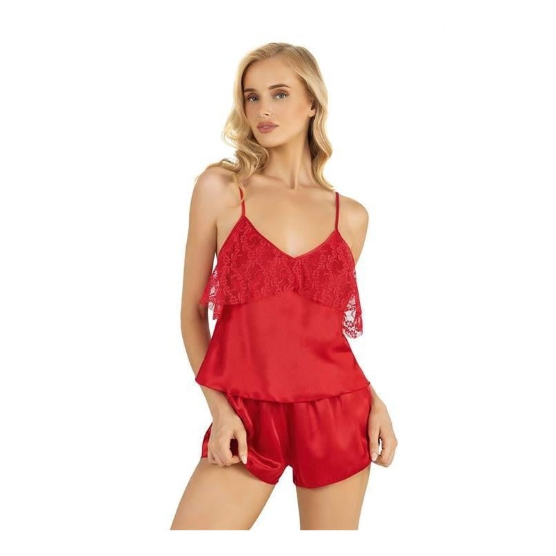 Aria's Closet Kırmızı Saten Şort Takımı 9214