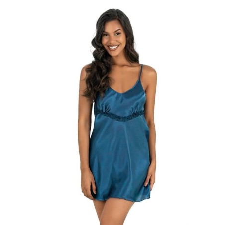 Aria's Closet Mavi Kısa Saten Gecelik 8206