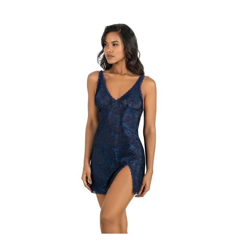 Aria's Closet Lacivert Kısa Saten Gecelik 8222