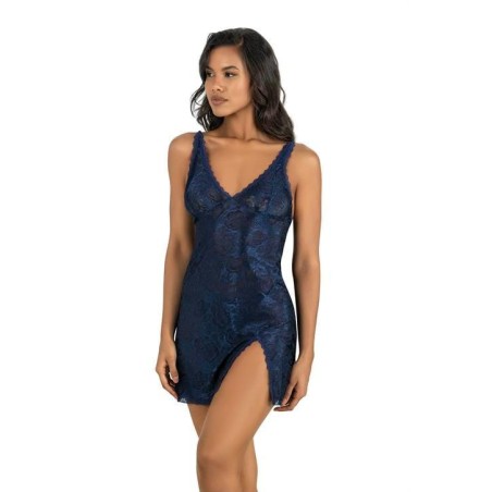 Aria's Closet Lacivert Kısa Saten Gecelik 8222