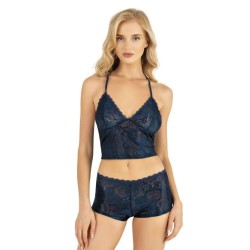 Aria's Closet Lacivert Saten Şort Takımı 9222