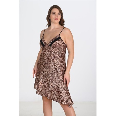 Aria's Closet Büyük Beden Leopar Gecelik 2105