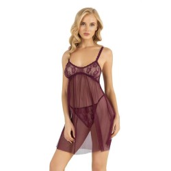 Aria's Closet Mürdüm Kısa Tül Gecelik 4206