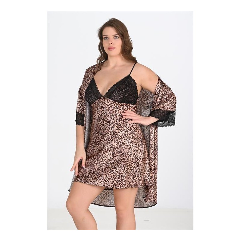 Ahu 2li Leopar Sabahlık Takımı Bigsize 6203