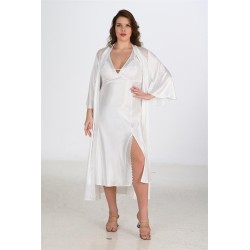 Ahu 2li Ekru Sabahlık Takımı Bigsize 6224