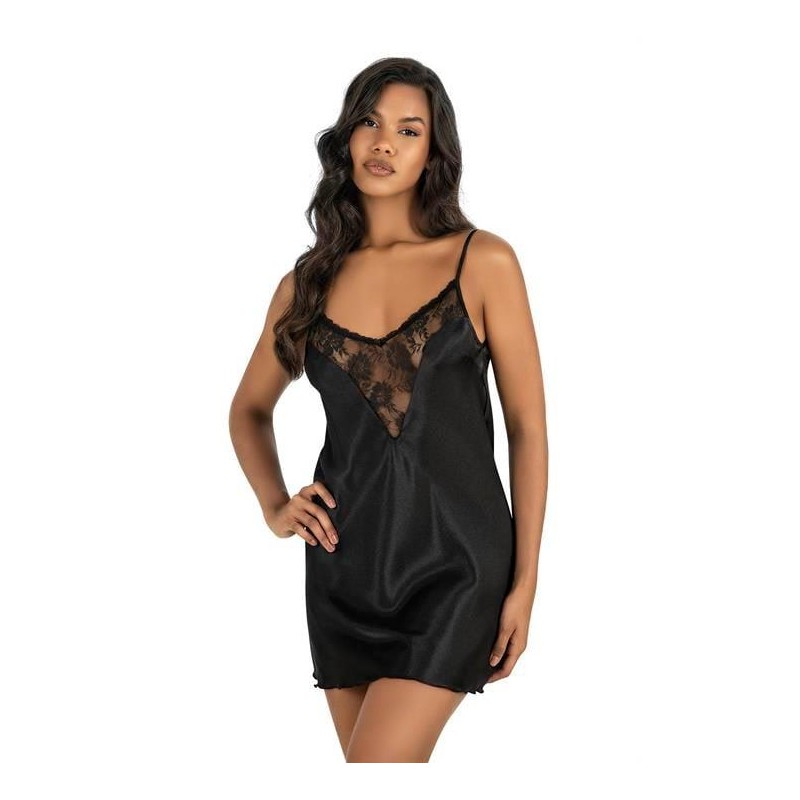 Aria's Closet Siyah Kısa Saten Gecelik 8209