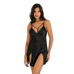 Aria's Closet Siyah Kısa Saten Gecelik 8236