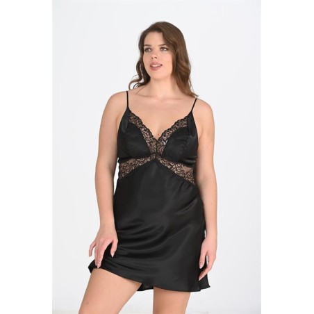 Ahu 2li Siyah Sabahlık Takımı Bigsize 6201