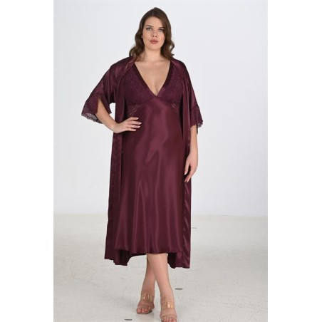 Ahu 2li Mürdüm Sabahlık Takımı Bigsize 6223