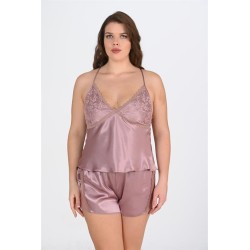 Aria's Closet Büyük Beden Vizon Şort Takımı