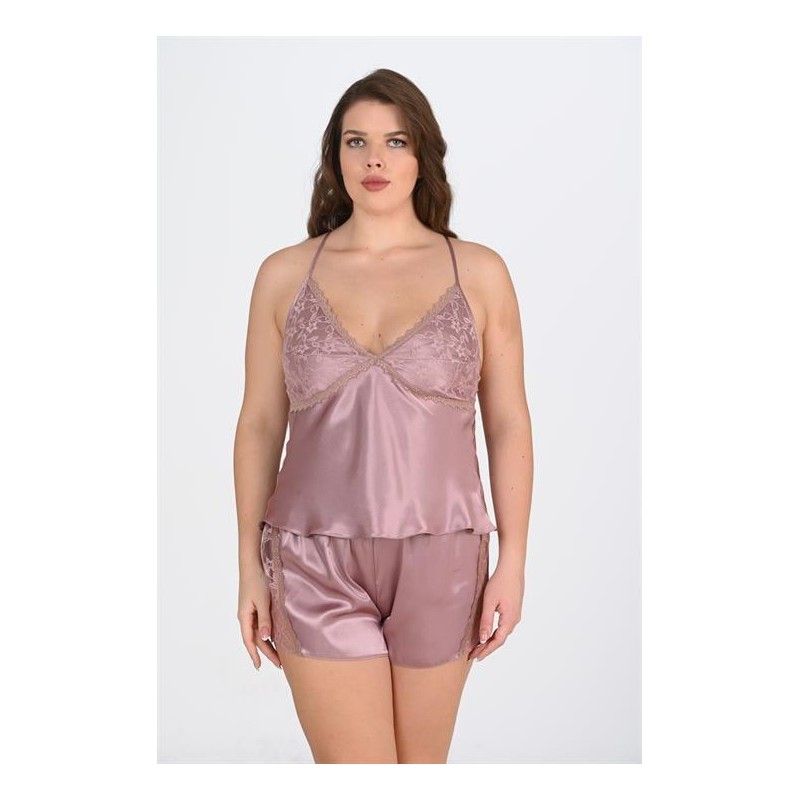 Aria's Closet Büyük Beden Vizon Şort Takımı