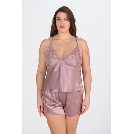 Aria's Closet Büyük Beden Vizon Şort Takımı