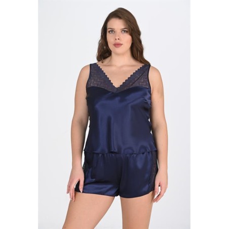 Aria's Closet Büyük Beden Lacivert Şort Takımı