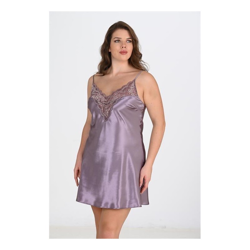 Aria's Closet Büyük Beden Lila Gecelik  2101