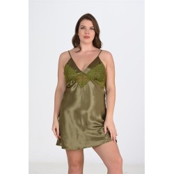 Aria's Closet Büyük Beden Haki Gecelik 2104