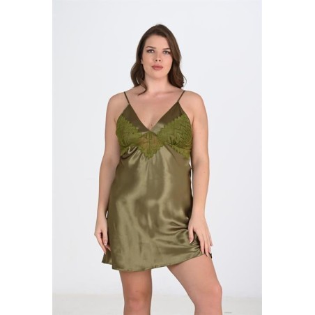 Aria's Closet Büyük Beden Haki Gecelik 2104