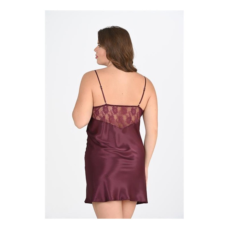 Aria's Closet Büyük Beden Mürdüm Gecelik 2108