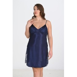 Aria's Closet Büyük Beden Lacivert Gecelik 2111