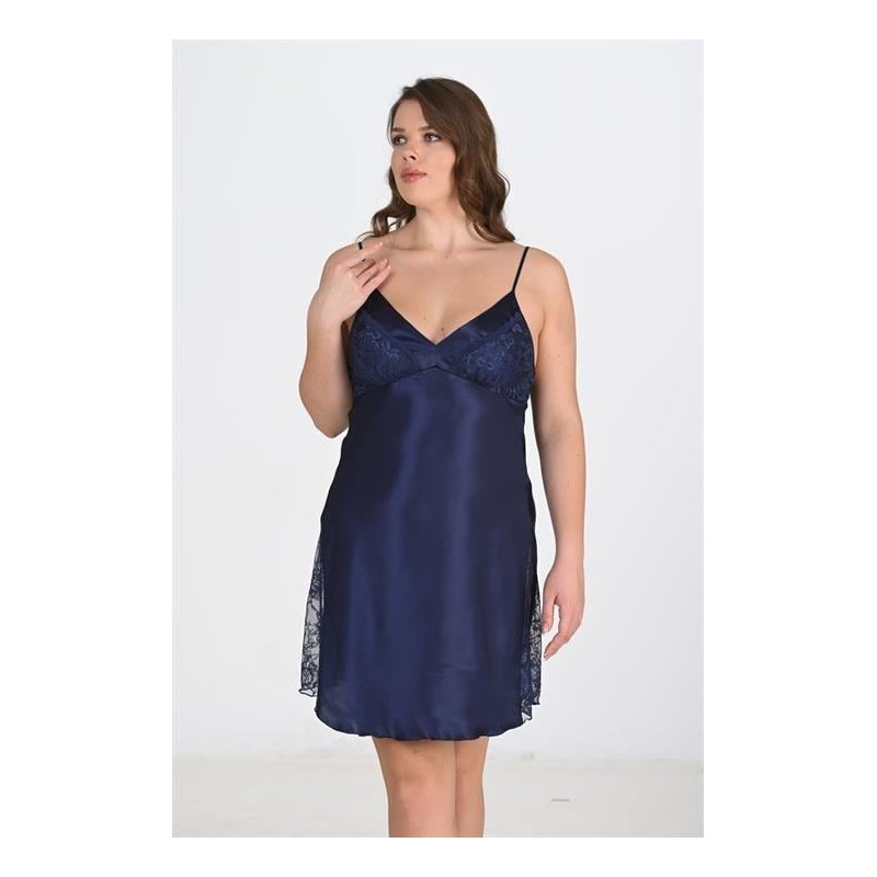 Aria's Closet Büyük Beden Lacivert Gecelik 2111