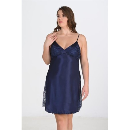 Aria's Closet Büyük Beden Lacivert Gecelik 2111