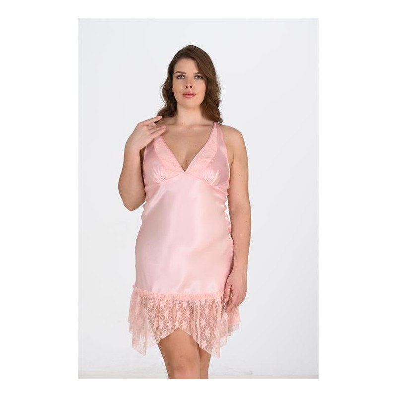 Aria's Closet Büyük Beden Somon Gecelik 2112