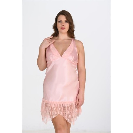 Aria's Closet Büyük Beden Somon Gecelik 2112