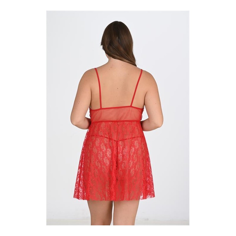 Aria's Closet Büyük Beden Kırmızı Gecelik 3040