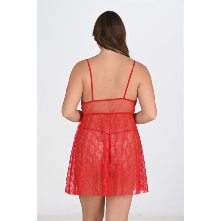 Aria's Closet Büyük Beden Kırmızı Gecelik 3040