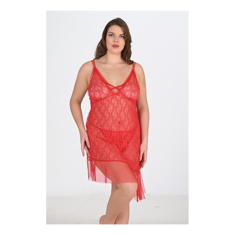 Aria's Closet Büyük Beden Kırmızı Gecelik