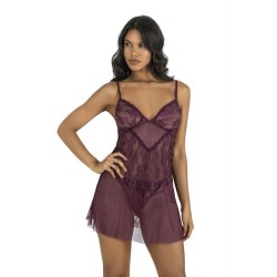 Aria's Closet Mürdüm Kısa Tül Gecelik 4201