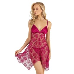 Aria's Closet Vişne Kısa Tül Gecelik 4215