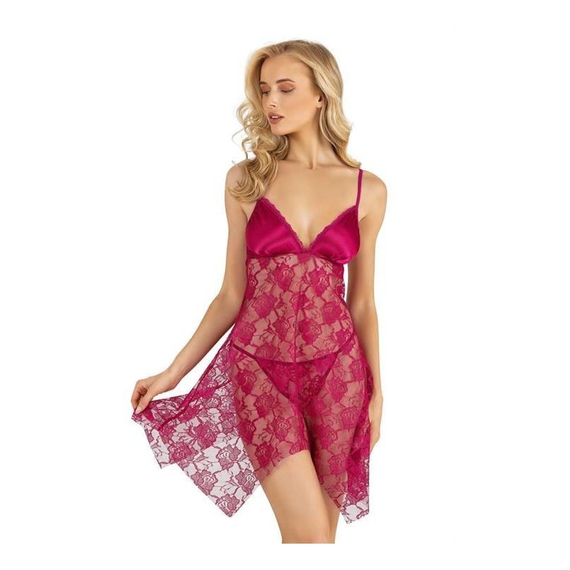 Aria's Closet Vişne Kısa Tül Gecelik 4215