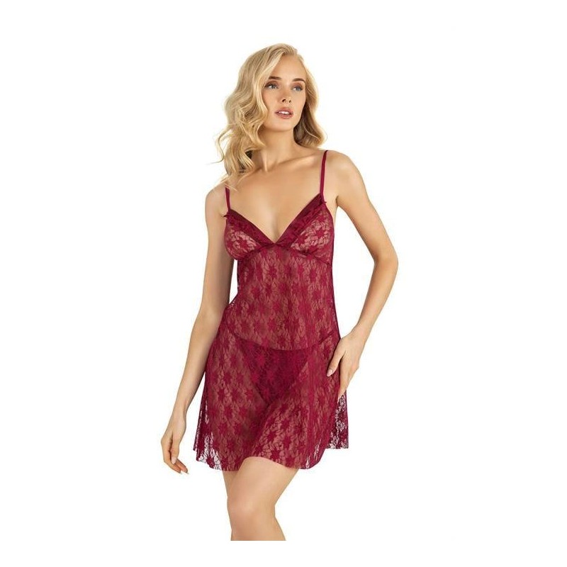 Aria's Closet Bordo Kısa Tül Gecelik 4220