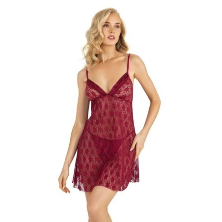 Aria's Closet Bordo Kısa Tül Gecelik 4220