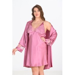 Ahu 2li Gülkurusu Sabahlık Takımı Bigsize 6204