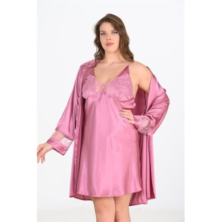 Ahu 2li Gülkurusu Sabahlık Takımı Bigsize 6204