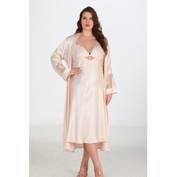 Ahu 2li Fildişi Sabahlık Takımı Bigsize 6222