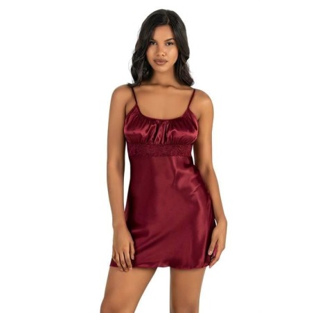 Aria's Closet Bordo Kısa Saten Gecelik 8208