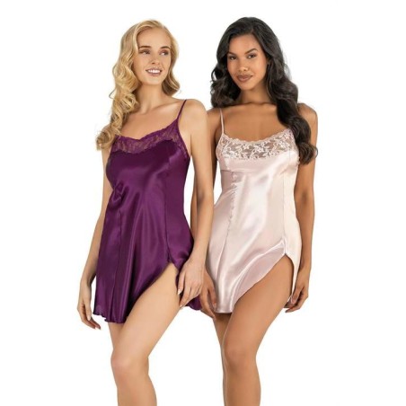 Aria's Closet Mor Kısa Saten Gecelik 8217