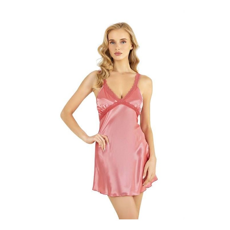 Aria's Closet Mercan Kısa Saten Gecelik 8226