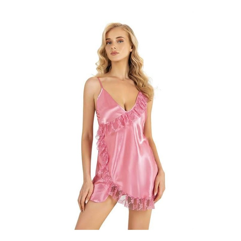 Aria's Closet Pembe Kısa Saten Gecelik 8229