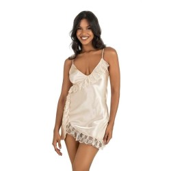 Aria's Closet Fildişi Kısa Saten Gecelik 8229