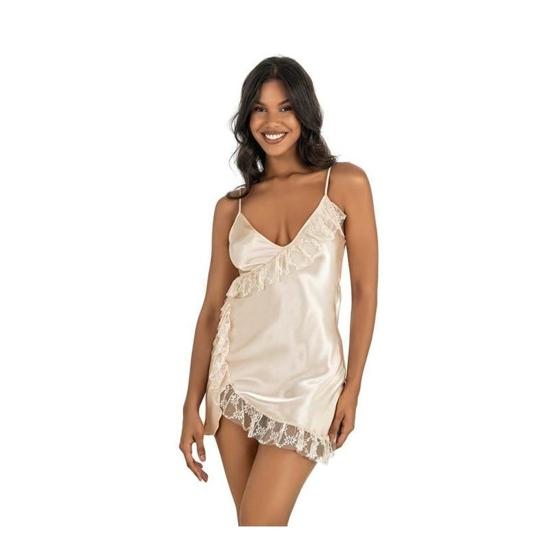 Aria's Closet Fildişi Kısa Saten Gecelik 8229