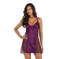 Aria's Closet Mor Kısa Saten Gecelik 8233