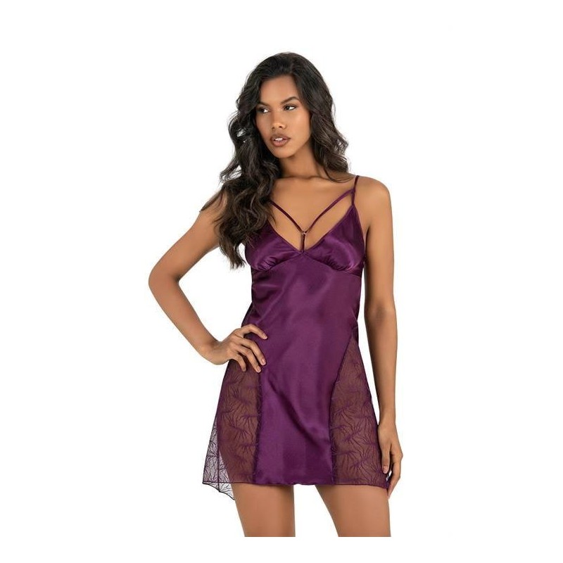 Aria's Closet Mor Kısa Saten Gecelik 8233