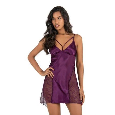 Aria's Closet Mor Kısa Saten Gecelik 8233