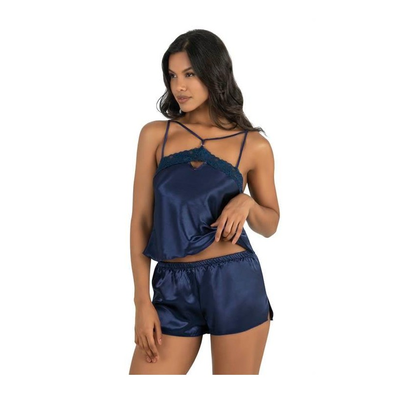 Aria's Closet Lacivert Saten Şort Takımı