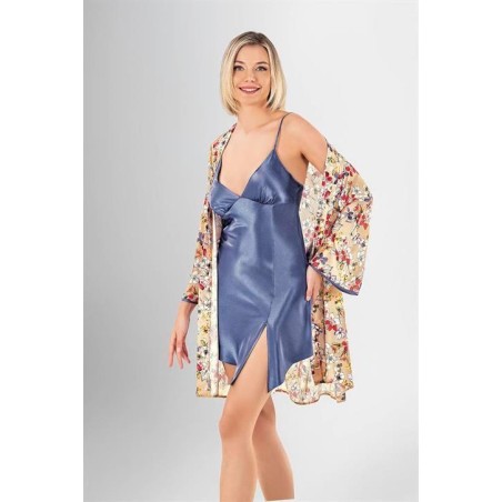 Aria's Closet 2 li Kısa Sabahlık Takımı Desenli