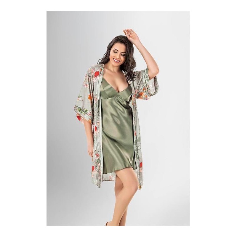 Aria's Closet 2 li Kısa Sabahlık Takımı Desenli