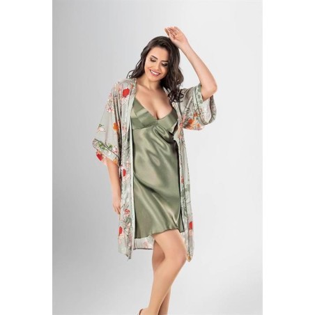 Aria's Closet 2 li Kısa Sabahlık Takımı Desenli